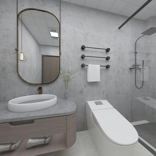 31"×1181" Extra Wide Big Thickness Grey Concrete Wallpaper Peel and Stick Waterproof Grey Concrete Contact Paper Vinyl Wrap Matte Textured Gray Cement Wall Sticker for Basement Gym Store Walls