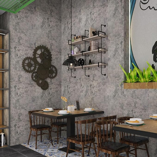 BAYYA Extra Wide Concrete Textured Wallpaper Peel Stick Light Grey Matte Thicken 31.5"x 591" Retro Industrial Style Contact Paper Waterproof Self-Adhesive Cement Wall Sticker Vinyl Wrap